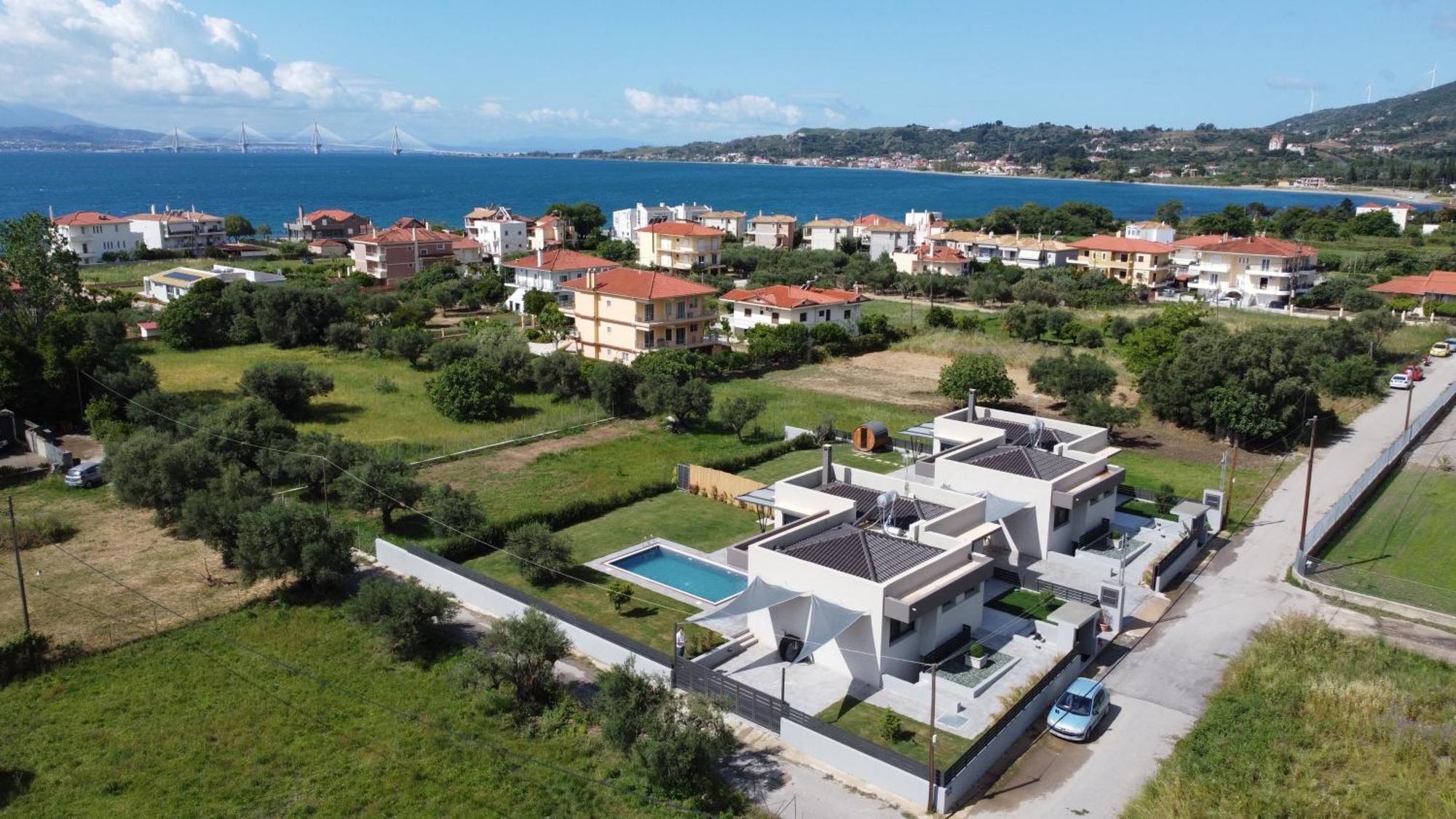 Nostos Luxury Villas With Private Pool In Nafpaktos Bagian luar foto